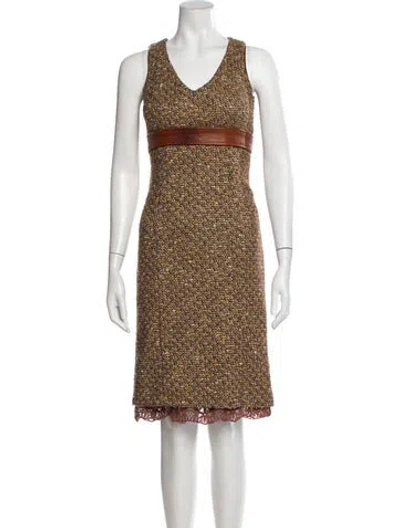 Pre-owned D&g Vintage Knee-length Dress In Brown