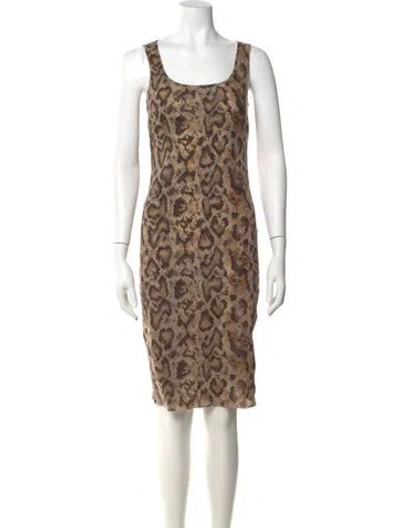 Pre-owned D&g Vintage Knee-length Dress In Brown