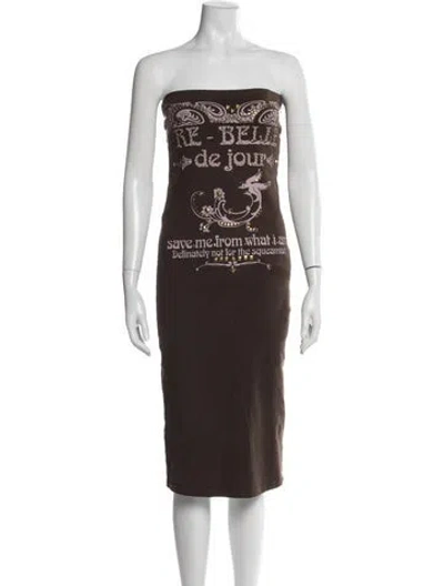 Pre-owned D&g Vintage Knee-length Dress In Brown