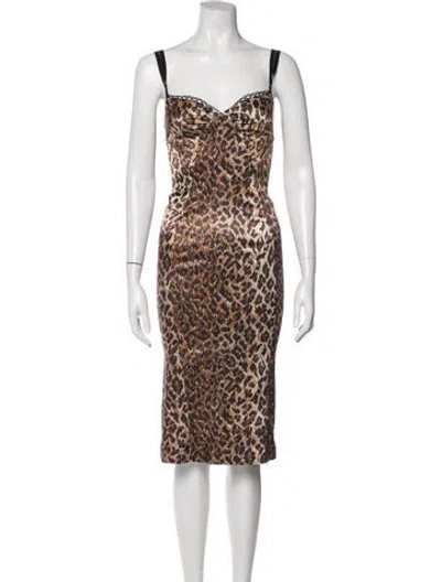 Pre-owned D&g Vintage Knee-length Dress In Brown