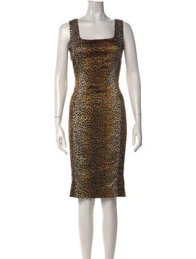 Pre-owned D&g Vintage Knee-length Dress In Brown