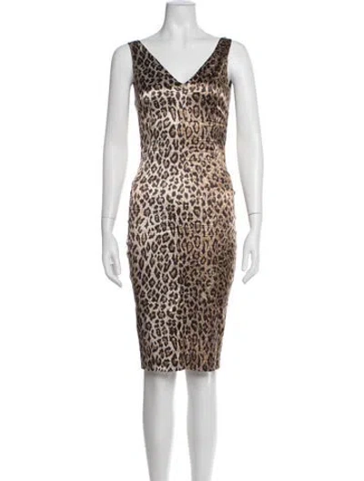 Pre-owned D&g Vintage Knee-length Dress In Brown