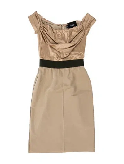 Pre-owned D&g Vintage Knee-length Dress In Gold