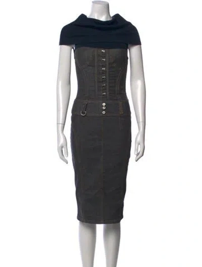 Pre-owned D&g Vintage Knee-length Dress In Grey