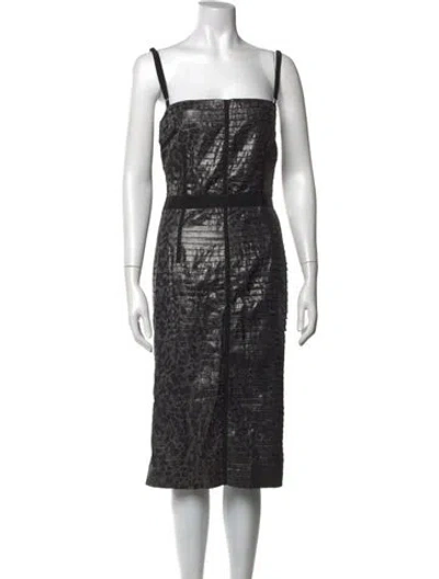 Pre-owned D&g Vintage Knee-length Dress In Grey/metallic