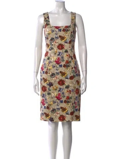 Pre-owned D&g Vintage Knee-length Dress In Neutrals