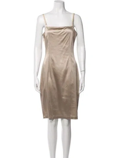 Pre-owned D&g Vintage Knee-length Dress In Neutrals