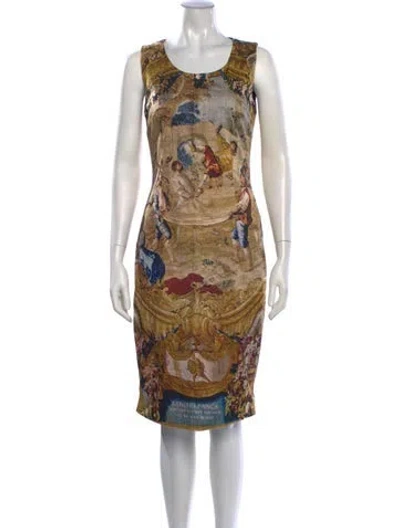 Pre-owned D&g Vintage Knee-length Dress In Neutrals
