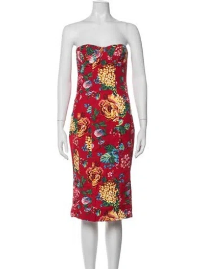 Pre-owned D&g Vintage Knee-length Dress In Red