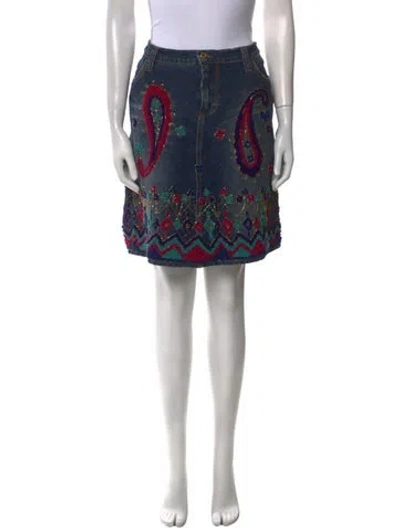 Pre-owned D&g Vintage Knee-length Skirt In Blue