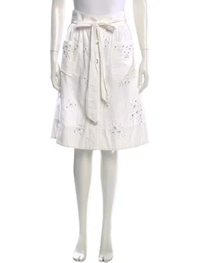 Pre-owned D&g Vintage Knee-length Skirt In White