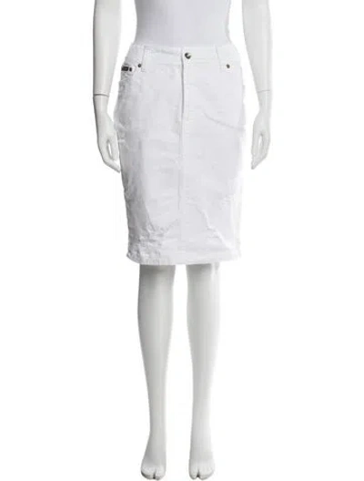 Pre-owned D&g Vintage Knee-length Skirt In White
