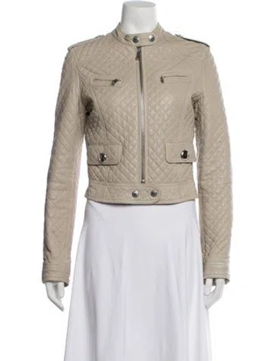 Pre-owned D&g Vintage Late 2000's - Early 2010's Biker Jacket In Neutrals