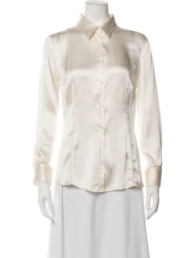 Pre-owned D&g Vintage Late 2000's - Early 2010's Button-up Top In Neutrals