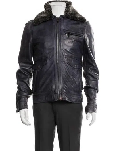 Pre-owned D&g Vintage Late 2000's - Early 2010's Moto Jacket In Blue