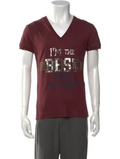 Pre-owned D&g Vintage Late 2000's - Early 2010's T-shirt In Burgundy