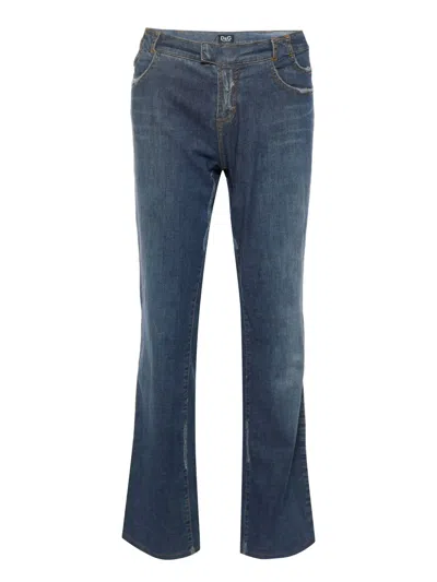 Pre-owned D&g Vintage Logo-embroidered Jeans