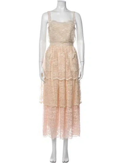 Pre-owned D&g Vintage Long Dress In Neutrals