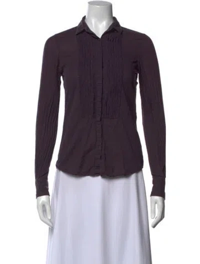 Pre-owned D&g Vintage Long Sleeve Button-up Top In Purple