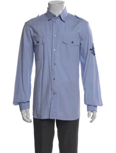 Pre-owned D&g Vintage Long Sleeve Western Shirt In Blue