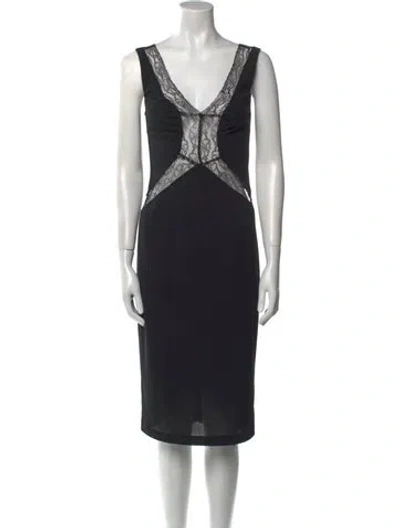 Pre-owned D&g Vintage Midi Length Dress In Black