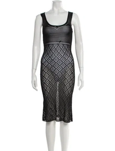 Pre-owned D&g Vintage Midi Length Dress In Black