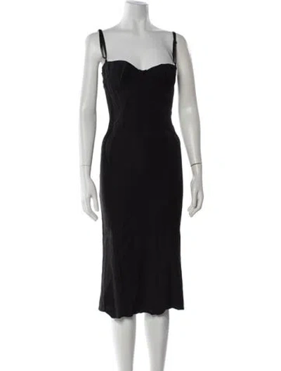 Pre-owned D&g Vintage Midi Length Dress In Black