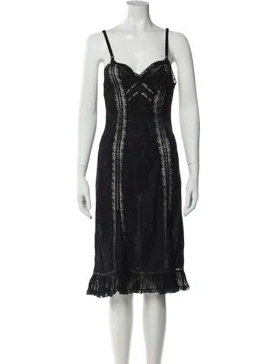 Pre-owned D&g Vintage Midi Length Dress In Black