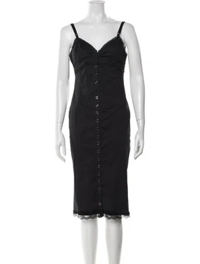 Pre-owned D&g Vintage Midi Length Dress In Black