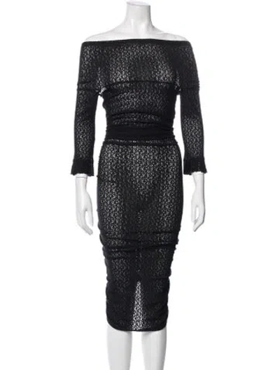 Pre-owned D&g Vintage Midi Length Dress In Black