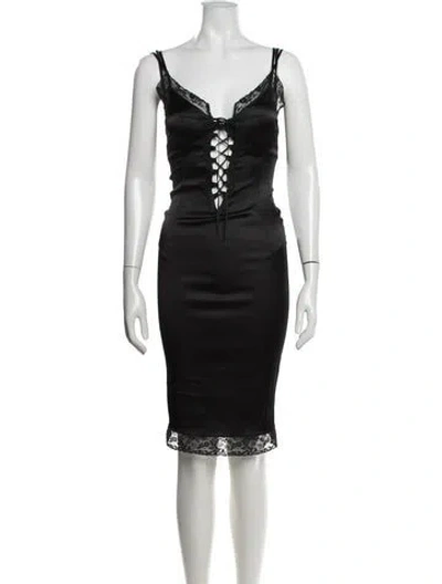 Pre-owned D&g Vintage Midi Length Dress In Black