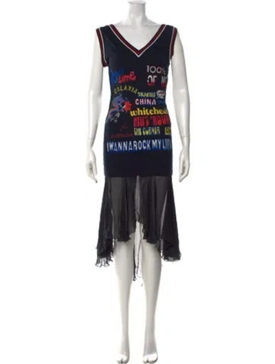 Pre-owned D&g Vintage Midi Length Dress In Black