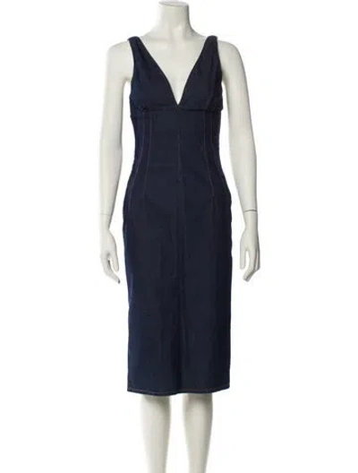 Pre-owned D&g Vintage Midi Length Dress In Blue