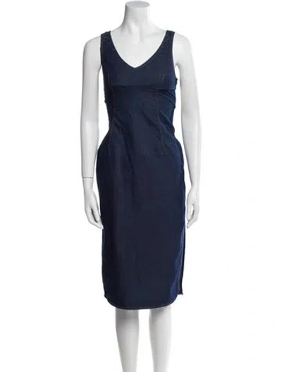 Pre-owned D&g Vintage Midi Length Dress In Blue