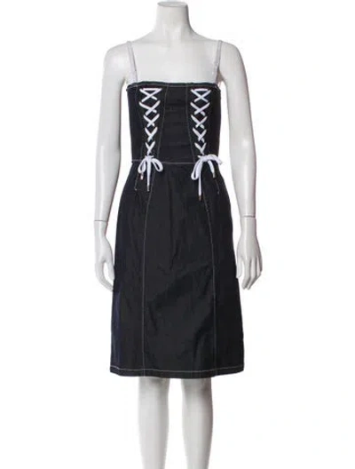 Pre-owned D&g Vintage Midi Length Dress In Blue