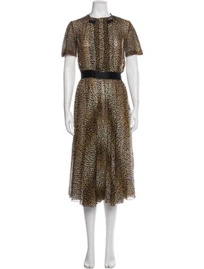 Pre-owned D&g Vintage Midi Length Dress In Brown