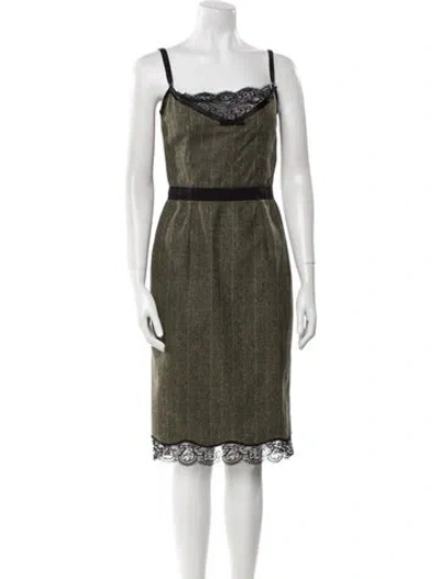 Pre-owned D&g Vintage Midi Length Dress In Green