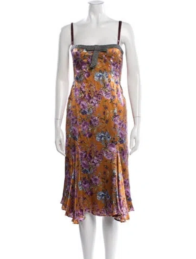 Pre-owned D&g Vintage Midi Length Dress In Orange