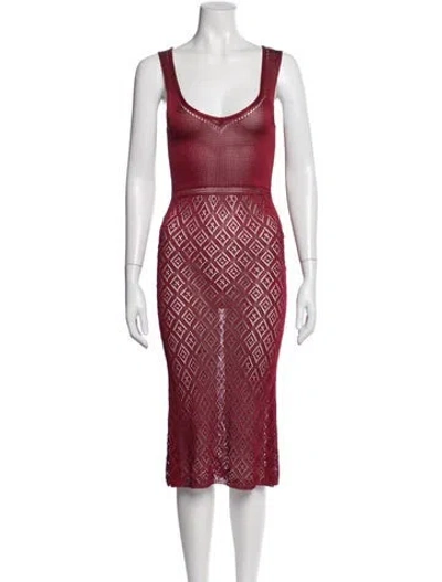 Pre-owned D&g Vintage Midi Length Dress In Red