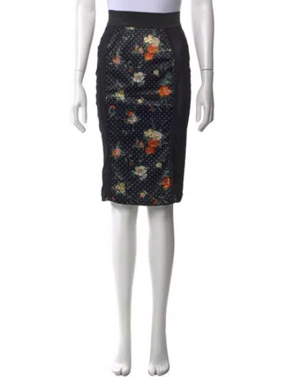 Pre-owned D&g Vintage Midi Length Skirt In Black/green