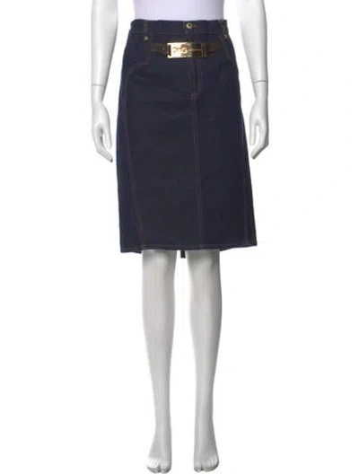 Pre-owned D&g Vintage Midi Length Skirt In Blue
