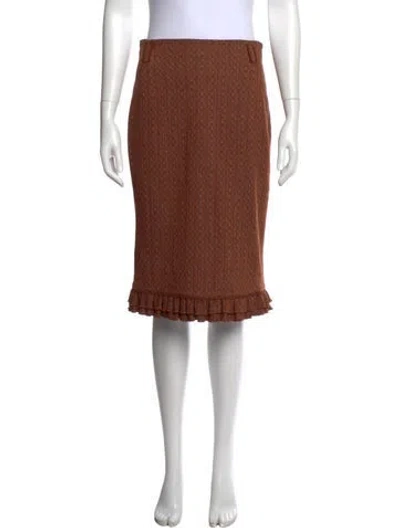 Pre-owned D&g Vintage Midi Length Skirt In Brown