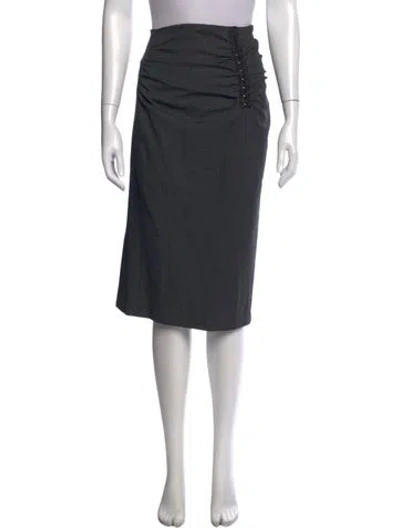 Pre-owned D&g Vintage Midi Length Skirt In Gray