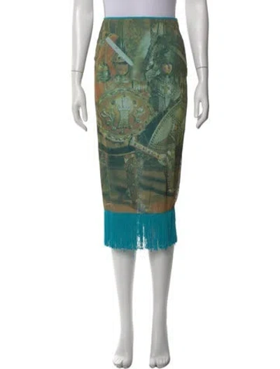 Pre-owned D&g Vintage Midi Length Skirt In Green