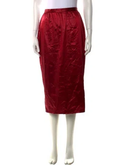 Pre-owned D&g Vintage Midi Length Skirt In Red