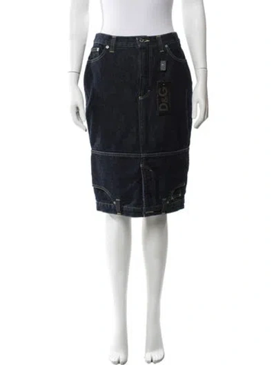 Pre-owned D&g Vintage Midi Length Skirt W/ Tags In Blue