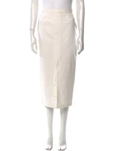 Pre-owned D&g Vintage Midi Length Skirt In White