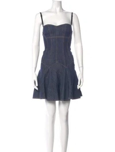 Pre-owned D&g Vintage Mini Dress In Blue