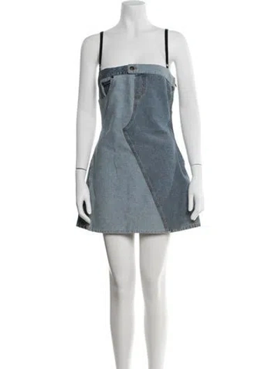 Pre-owned D&g Vintage Mini Dress In Blue