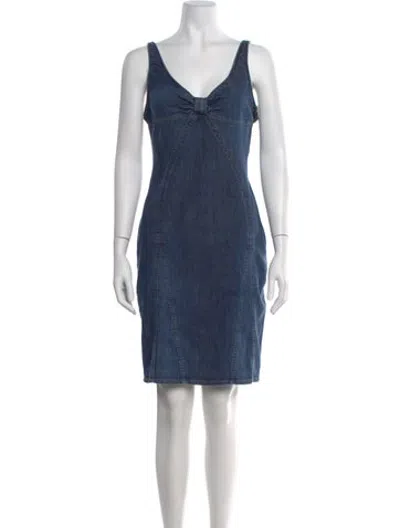 Pre-owned D&g Vintage Mini Dress In Blue